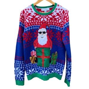 Jolly Sweaters “Ugly Christmas” Groovy Santa Sweater Mens Medium